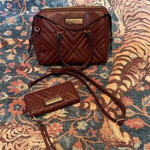 Marc Jacobs Burgundy Quilted Satchel and Wallet